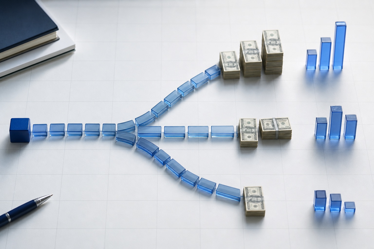 Startup Base, Bull, and Bear scenarios